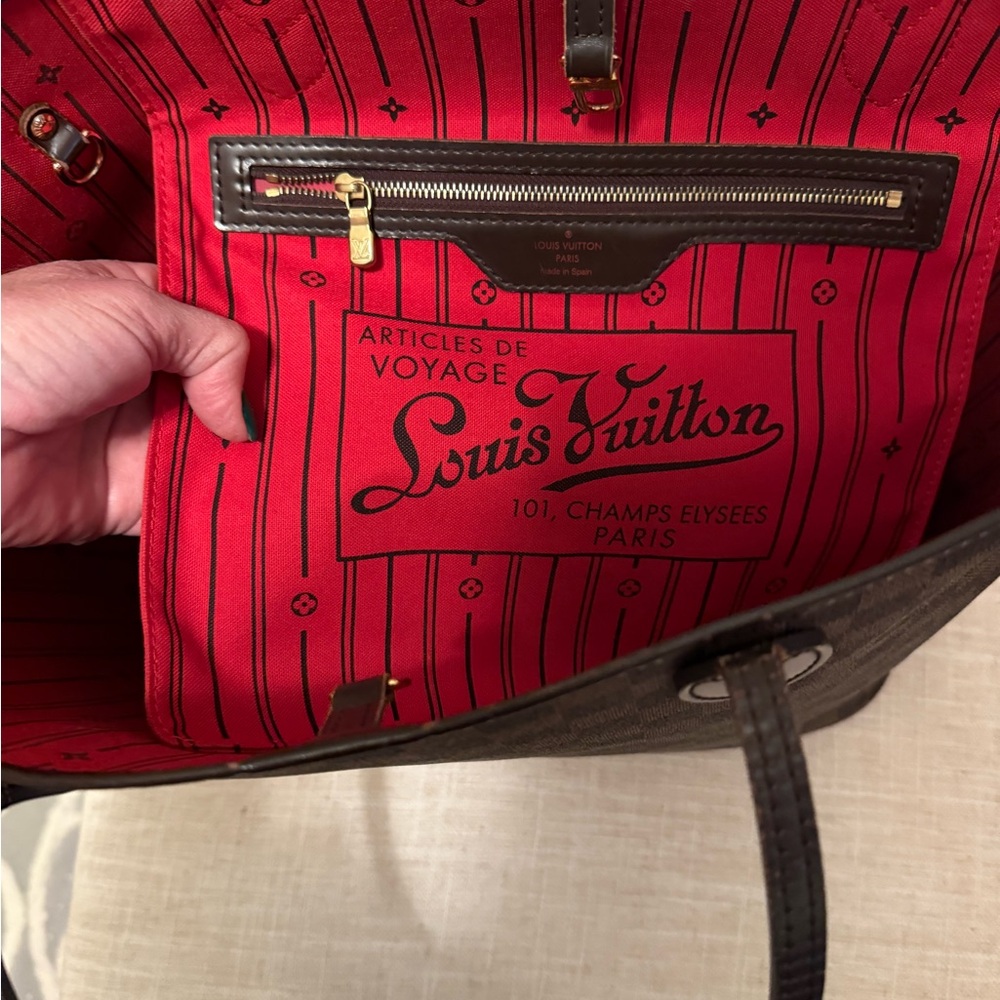Louis Vuitton Damier Ebene Brown Checkered Tote - Picture 7 of 16
